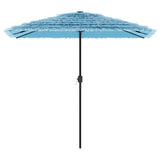 Vidaxl Parasol con polo in acciaio 248x248x248 cm blu