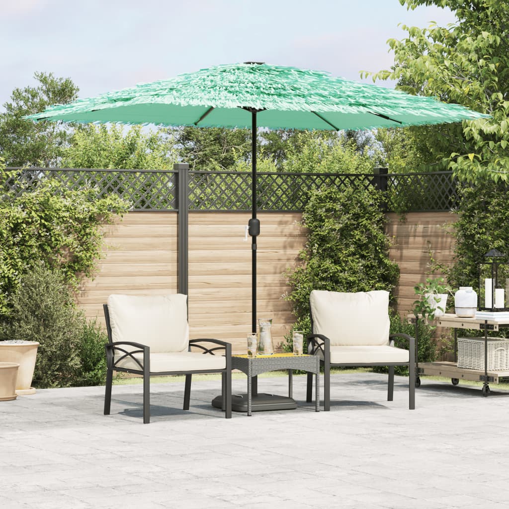 Vidaxl Parasol con polo in acciaio 300x200x250 cm verde