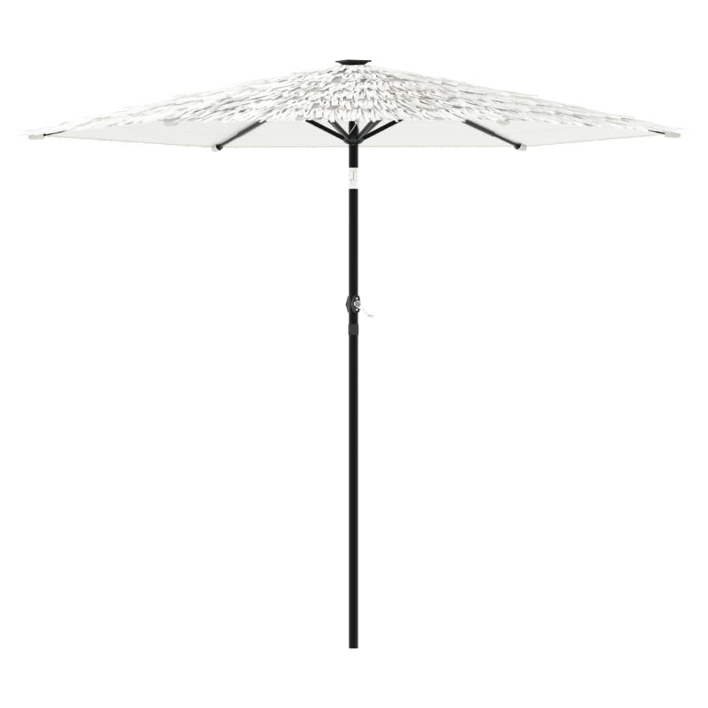 Vidaxl Parasol z jeklenim drogom 268x268x226 cm bela