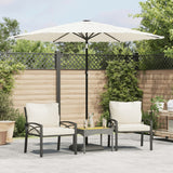 Vidaxl Parasol z jeklenim drogom 268x268x226 cm bela