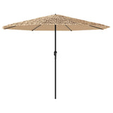 Vidaxl Parasol con polo in acciaio 324x324x247 cm marrone