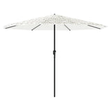 Vidaxl Parasol z jeklenim drogom 324x324x247 cm bela