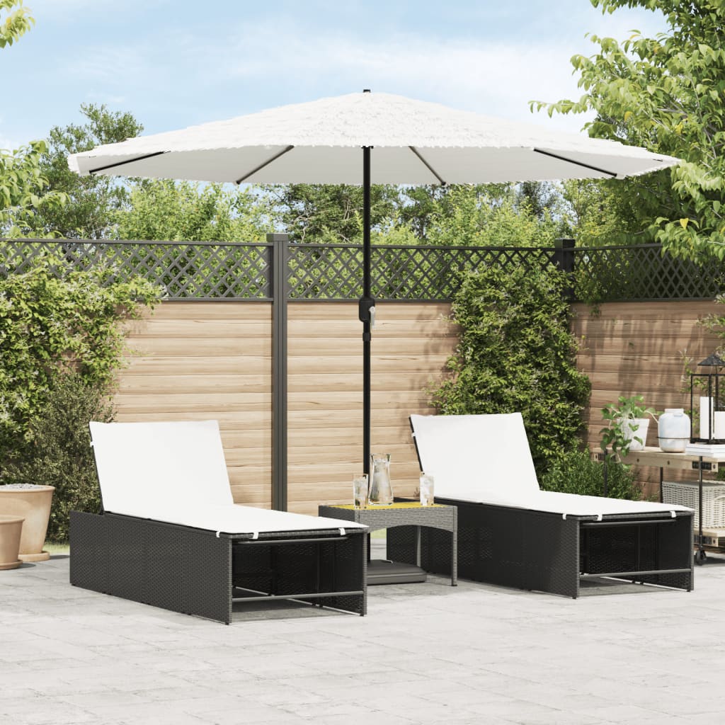 Vidaxl Parasol med stålstang 324x324x247 cm hvid