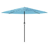 Vidaxl Parasol con polo in acciaio 388x388x248 cm blu