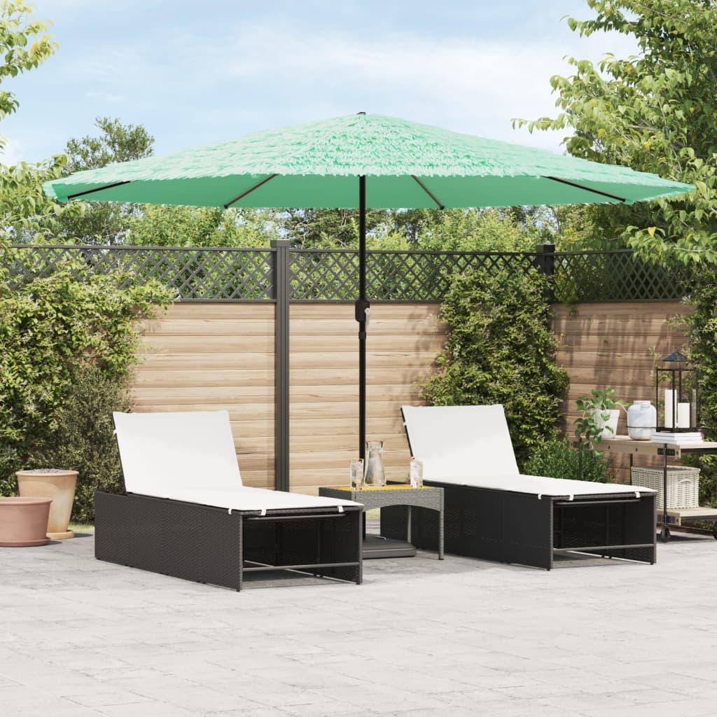 Vidaxl Parasol z jeklenim drogom 388x388x248 cm zelena