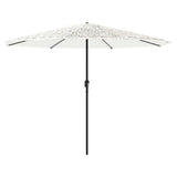 Vidaxl Parasol con polo in acciaio 388x388x248 cm bianco