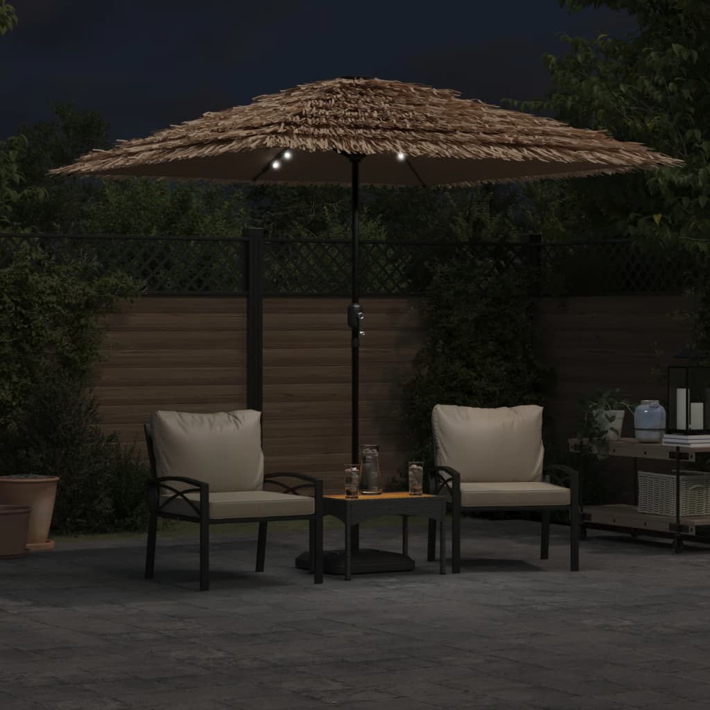 Vidaxl Parasol con LED e palo in acciaio 248x248x248 cm marrone