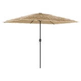 Parasol Vidaxl avec LED et poteau en acier 300x200x250 cm brun