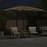 Vidaxx Sonnenschirm mit LEDs und Stahlmast 300x200x250 cm braun