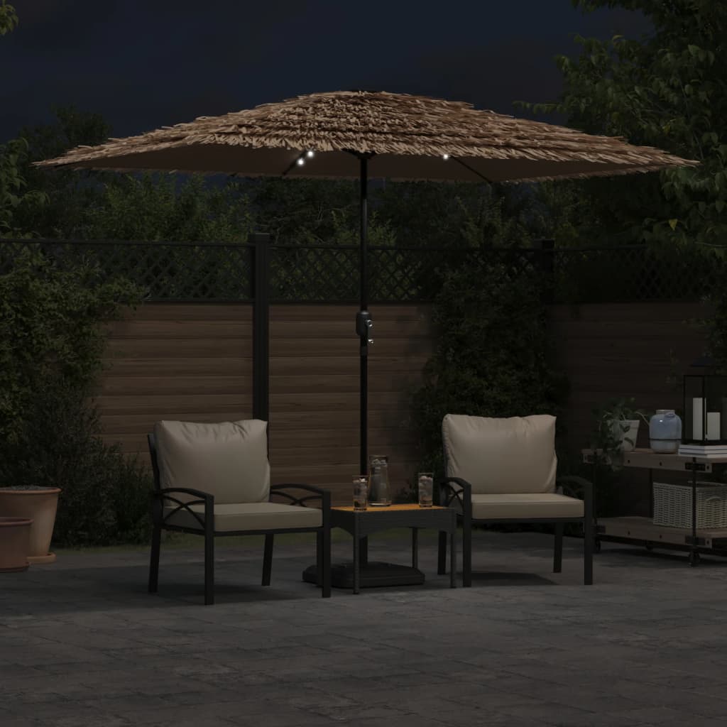 Vidaxl Parasol z LED in jeklenimi palicami 300x200x250 cm rjava