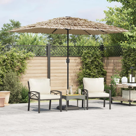 Vidaxx Sonnenschirm mit LEDs und Stahlmast 300x200x250 cm braun