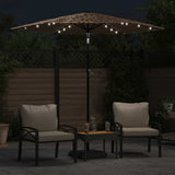 Vidaxx Sonnenschirm mit LEDs und Stahlmast 223x223x213 cm braun