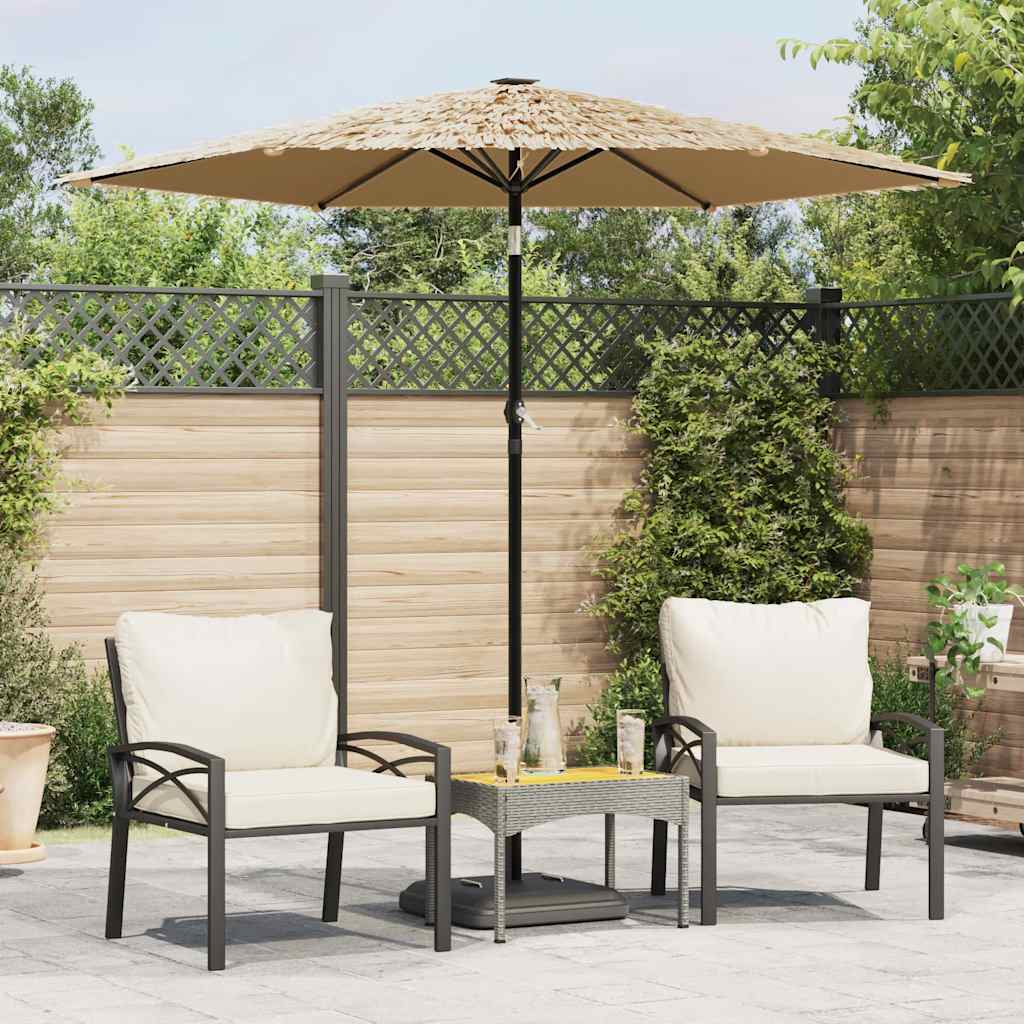 Vidaxx Sonnenschirm mit LEDs und Stahlmast 223x223x213 cm braun