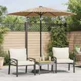 Parasol vidaxl avec LED et poteau en acier 223x223x213 cm brun