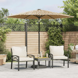 Vidaxx Sonnenschirm mit LEDs und Stahlmast 268x268x226 cm braun