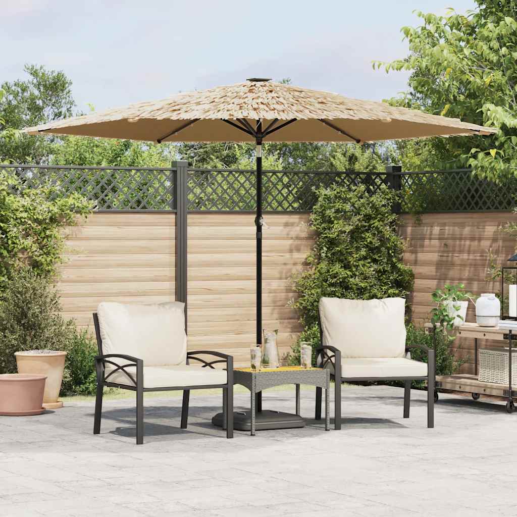 Vidaxx Sonnenschirm mit LEDs und Stahlmast 288x288x225 cm braun