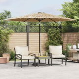 Vidaxx Sonnenschirm mit LEDs und Stahlmast 288x288x225 cm braun