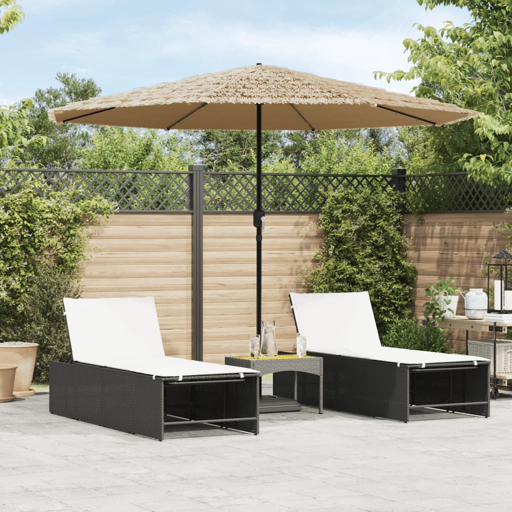 Vidaxl Parasol with LEDs and steel pole 324x324x247 cm brown