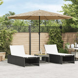 Vidaxl -Parasol mit LEDs und Stahlpol 324x324x247 cm Braun