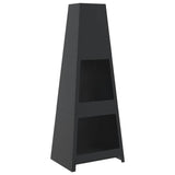 Vidaxl Outdoor fireplace with wood storage tower design steel black