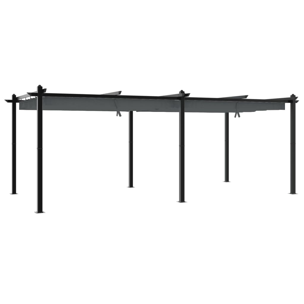 Vidaxl Arbor med utdragbart tak 3x6 m aluminium Anthracite -färgad