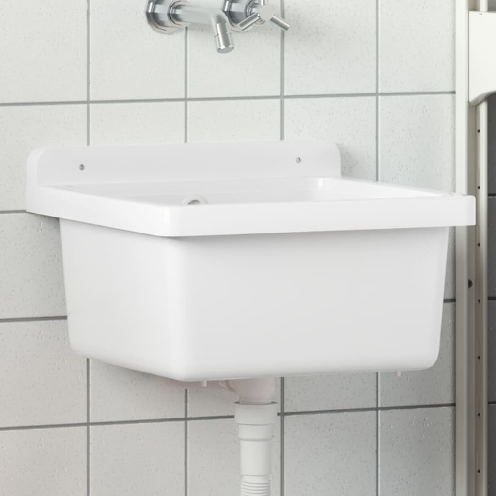 Vidaxl Washbasin Wall -navázaná 40x40x24 cm pryskyřice bílá