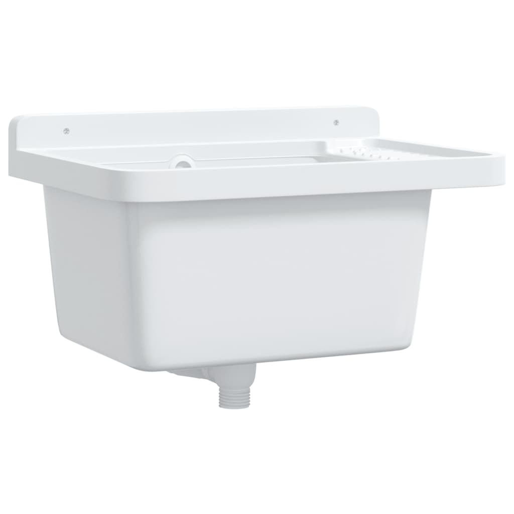 Vidaxl stena WashBasin -spuščena 50x35x24 cm smola bela