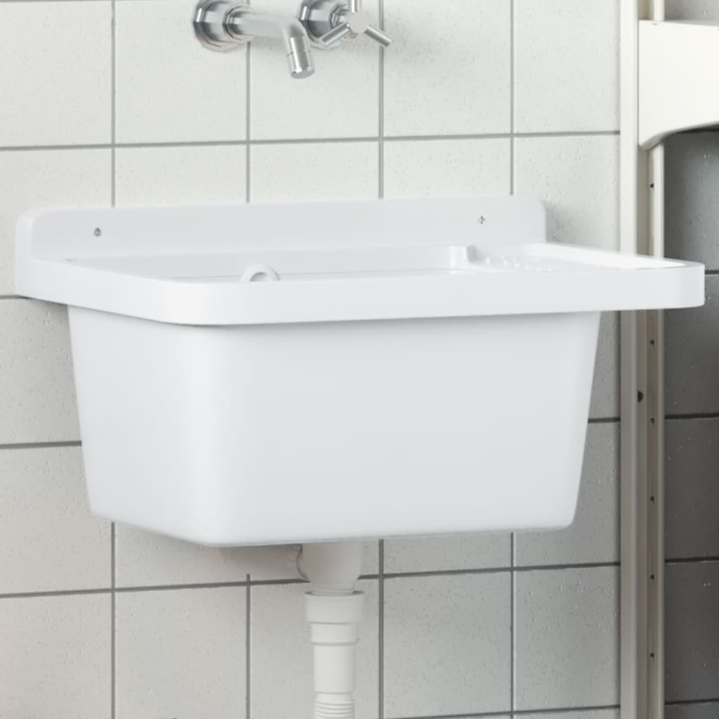 Vidaxl Washbasin Wall -MOULED 50X35X24 CM Biała żywica