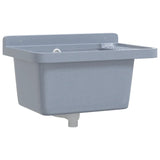 Vidaxl Washbasin Wall -namontovaná 50x35x24 cm pryskyřice šedá