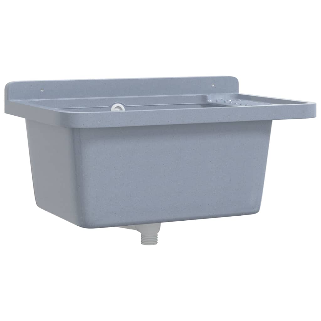 Vidaxl Washbasin Wall -Gray de resina 60x40x28 cm de 60x40x28