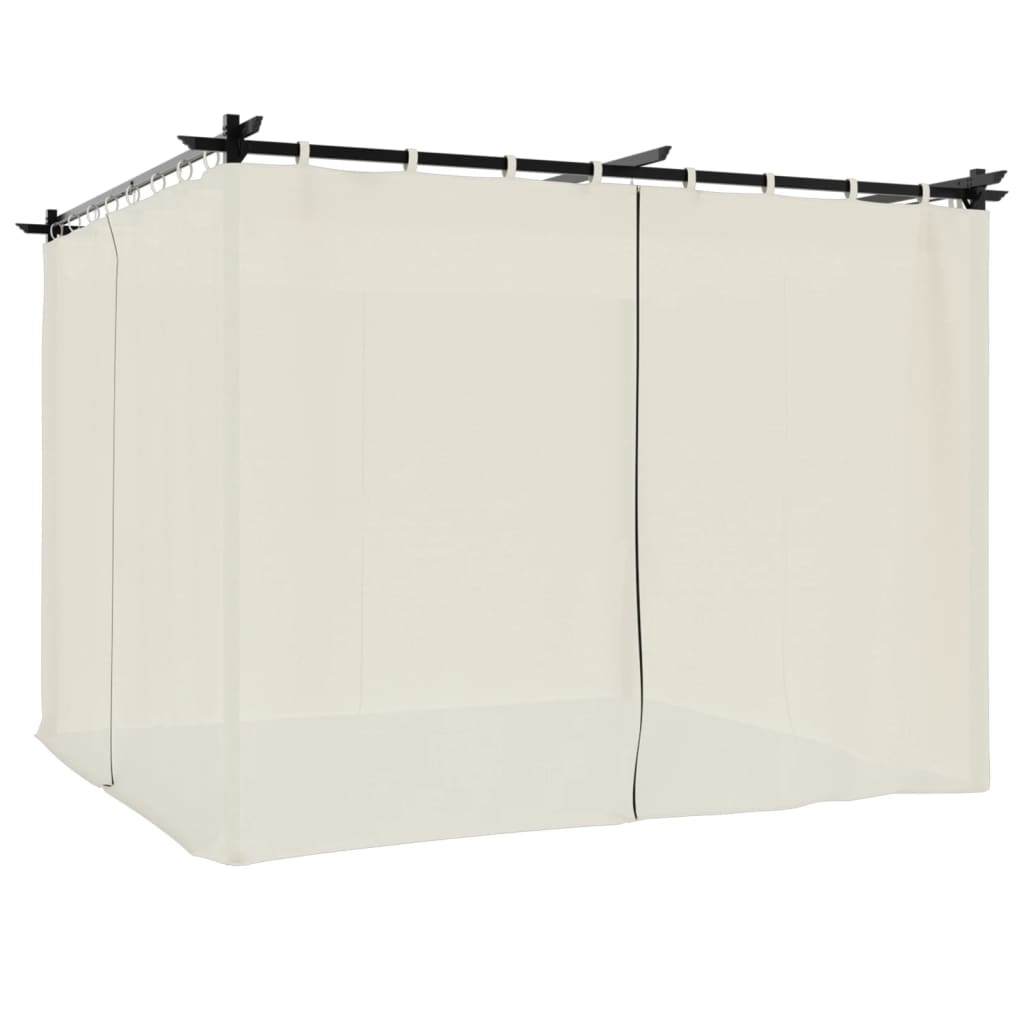 Arbor Vidaxl con cortinas 3x3 m de crema de acero