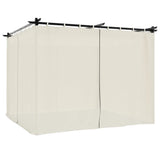 Vidaxl arbor with curtains 3x3 m steel cream -colored