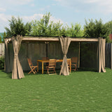 Arbor vidaxl avec rideaux 6x3 m en acier taupe