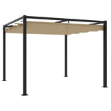 Vidaxl arbor with extendable roof 3x3 m steel taupe