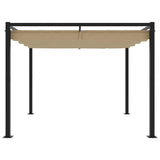 Vidaxl arbor with extendable roof 3x3 m steel taupe