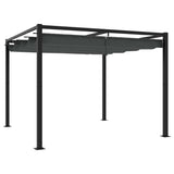 Vidaxl arbor with extendable roof 3x3 m steel anthracite -colored