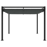 Vidaxl arbor with extendable roof 3x3 m steel anthracite -colored