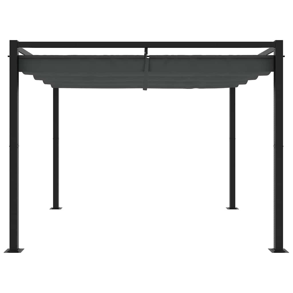 Vidaxx Pavillon mit ausfahrbarem Dach 3x3 m Stahl Anthrazit