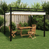 Arbor Vidaxl con techo extensible de 3x3 m de crema de aluminio de color