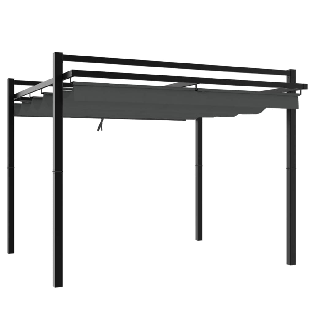 Arbour Vidaxl avec toit extensible 3x3 m Aluminium anthracite -colored