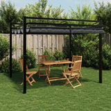 Arbour Vidaxl avec toit extensible 3x3 m Aluminium anthracite -colored