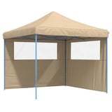 Vidaxx faltbares Pop-Up-Partyzelt mit 2 Seitenwänden beige
