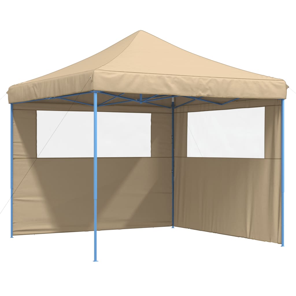 Vidaxl Partytent Foldable Pop-Up with 2 side walls Beige