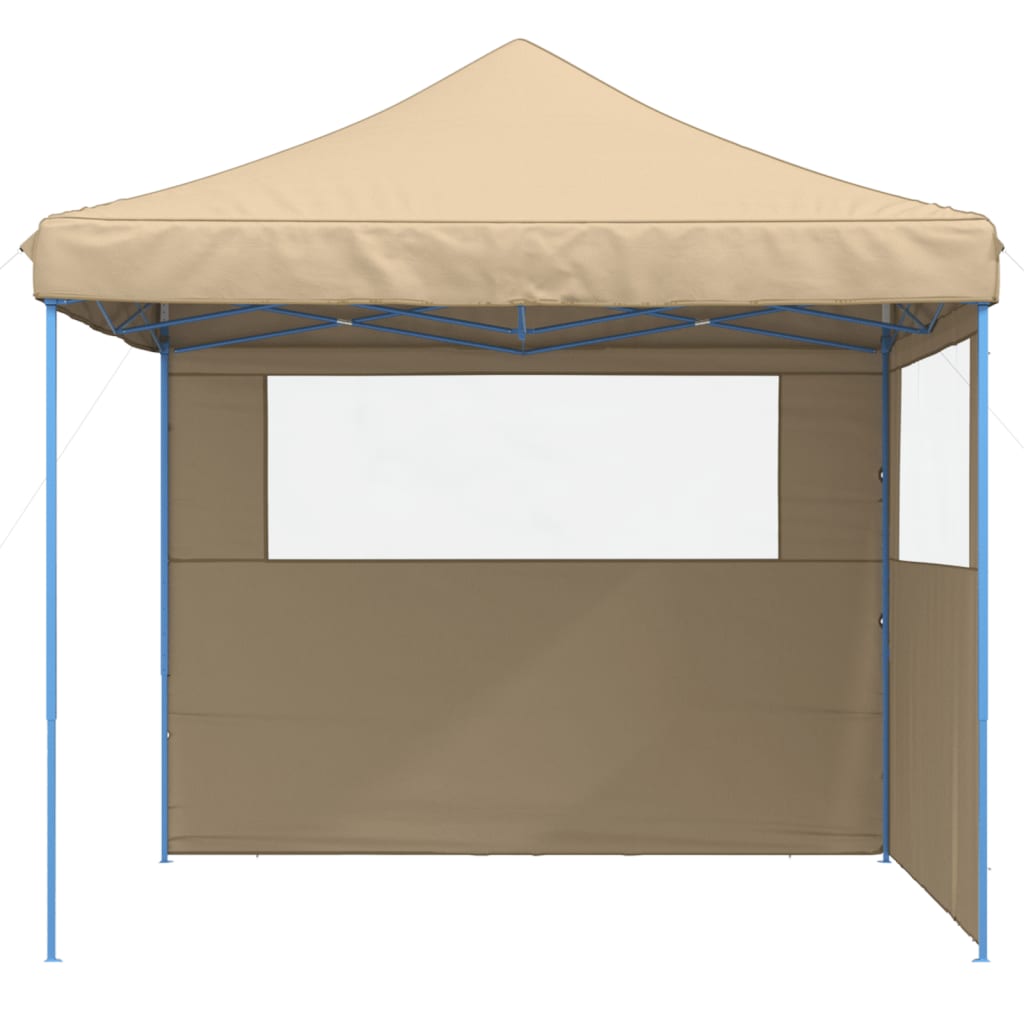 Vidaxl Partytent Foldable Pop-Up with 2 side walls Beige