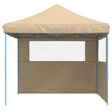 Vidaxl partytent inklapbaar pop-up met 2 zijwanden beige