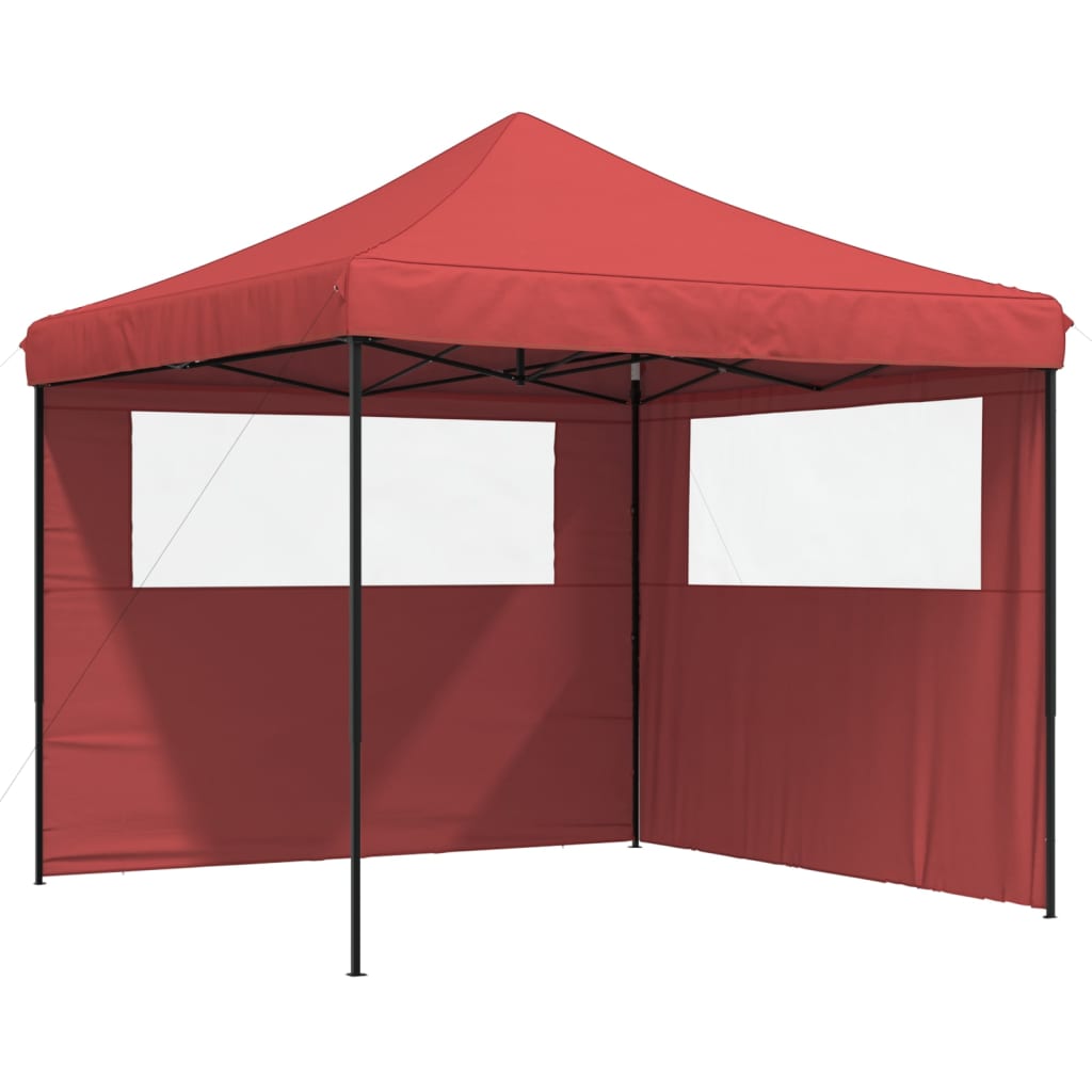 Vidaxl Partytent zložljivo pojavno okno z 2 stranskimi stenami Bordeaux Red