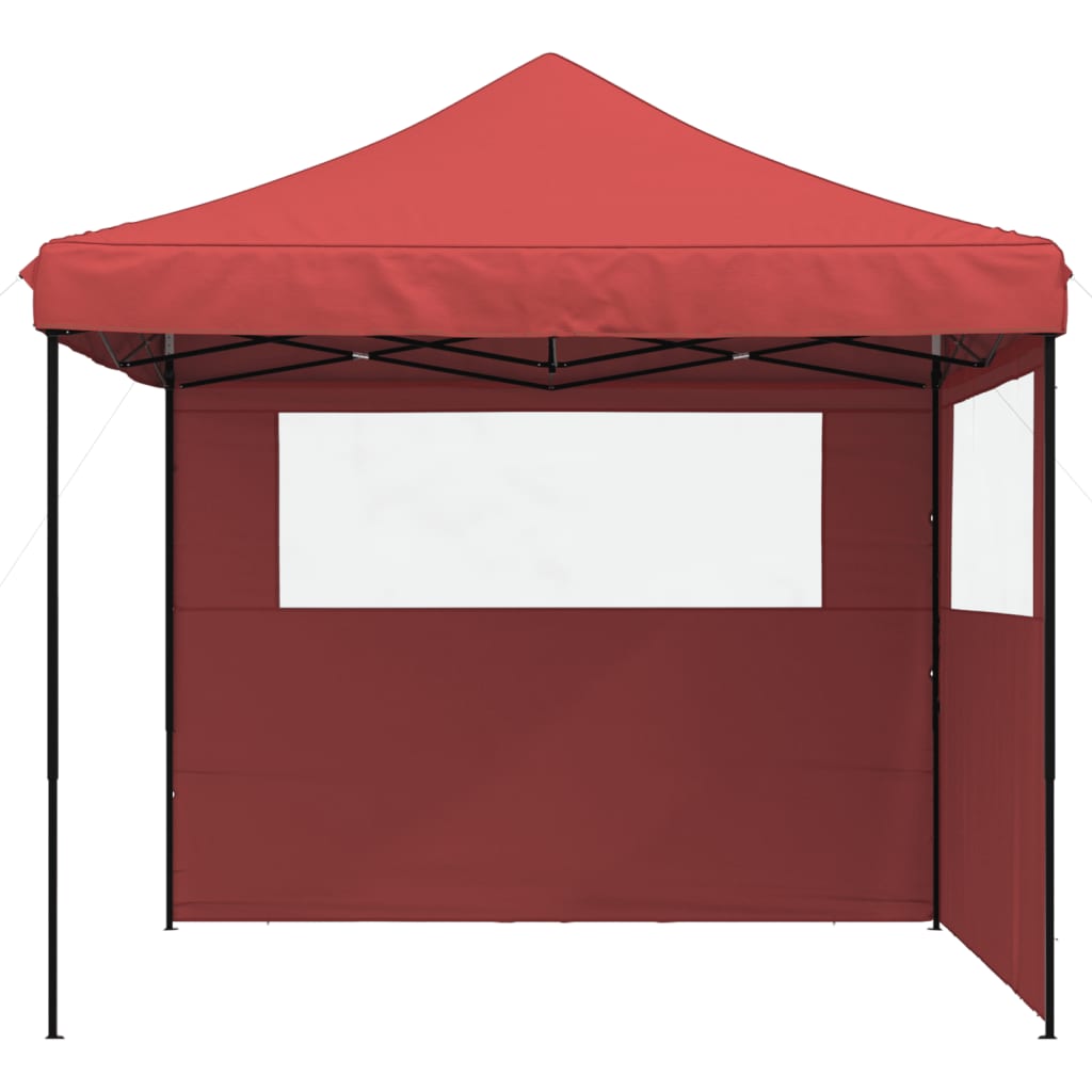 Vidaxl Partytent zložljivo pojavno okno z 2 stranskimi stenami Bordeaux Red