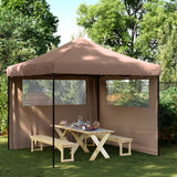 Vidaxl Partytent Foldable Pop-Up With 2 Side Walls Brown