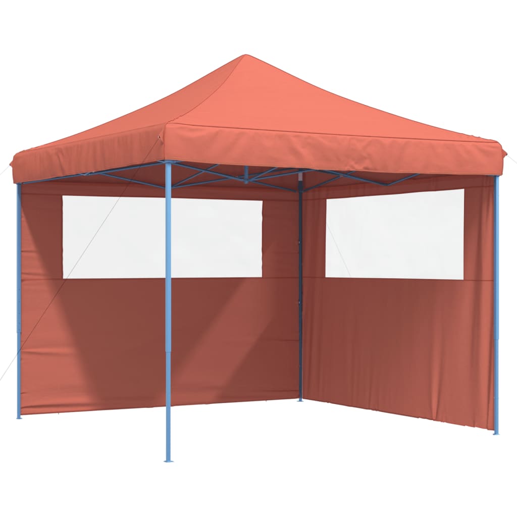 Vidaxl PartyTent sammenleggbar pop-up med 2 sidevegger terrakottafarget