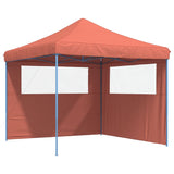 Vidaxl Partytent Polable pliable avec 2 murs latéraux en terre cuite en terre cuite